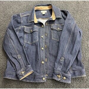 Duluth Trading Denim Jacket Mens Xl Blue Long Sleeve Trucker Brush Popper